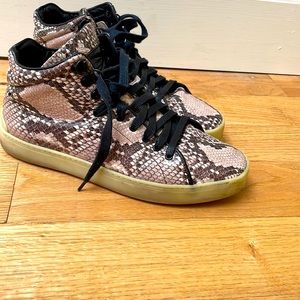 Rag and bone snakeskin high top sneakers